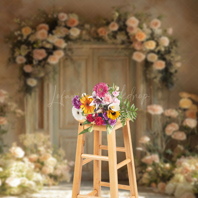 Lofaris White Wall Flower Spring Photography Studio Backdrop