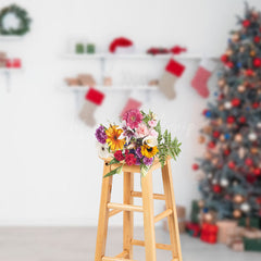 Lofaris White Wall Storage Rack Sock Christmas Tree Backdrop