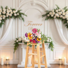 Lofaris White Wedding Floral Candles Sweet Holy Backdrop