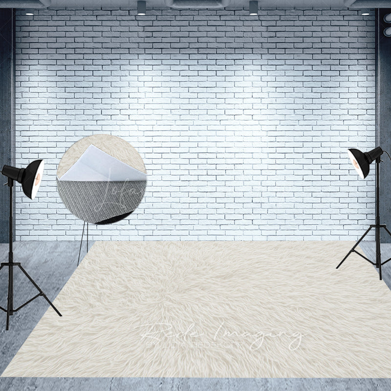 Lofaris White Wool Carpet Fabric Floor Backdrop For Photo