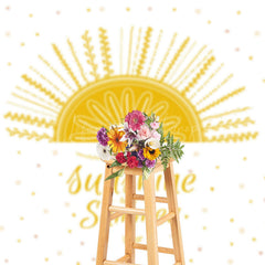 Lofaris White Yellow Sunshine Hello Summer Party Backdrop