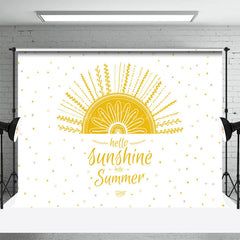 Lofaris White Yellow Sunshine Hello Summer Party Backdrop