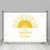 Lofaris White Yellow Sunshine Hello Summer Party Backdrop