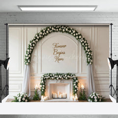 Lofaris Whtie Roses Greenery Wedding Arch Sweet Backdrop