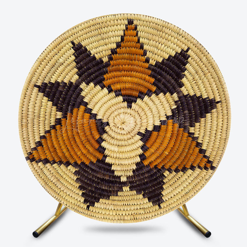 Lofaris Wicker Weave Floral Print Round Ethiopian Backdrop