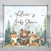 Lofaris Wild Adventure Animals Custom Baby Shower Backdrop