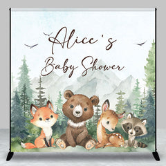 Lofaris Wild Adventure Animals Custom Baby Shower Backdrop