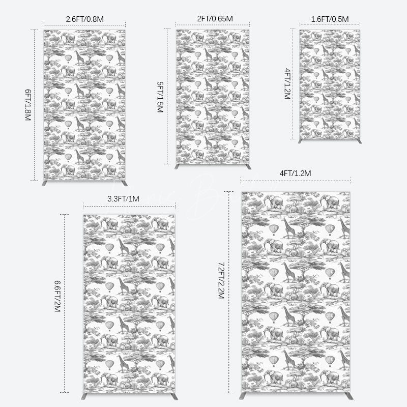 Lofaris Wild Animals Forest Happy Birthday Rectangle Backdrop