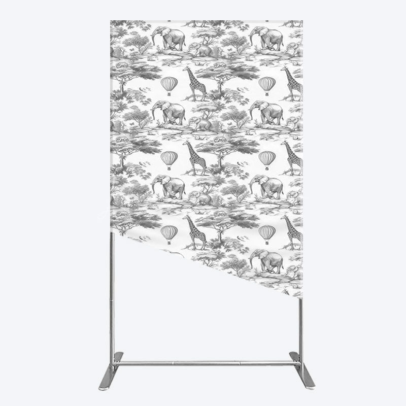 Lofaris Wild Animals Forest Happy Birthday Rectangle Backdrop