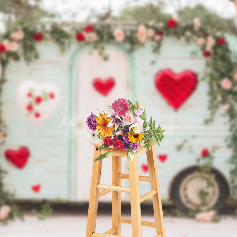 Lofaris Wild Forest Light Green Motorhome Floral Backdrop