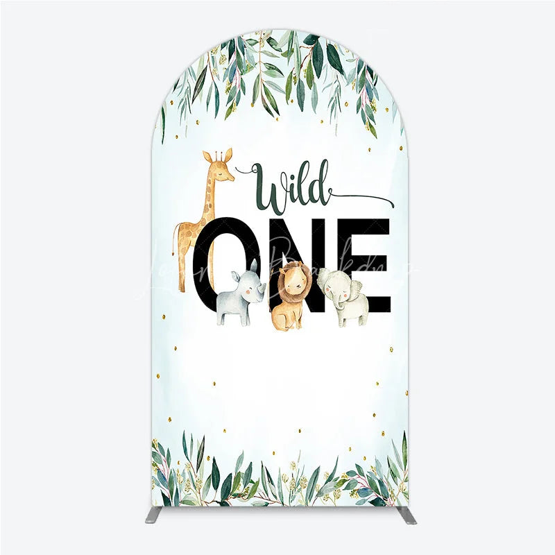 Lofaris Wild One Arch Backdrop Safari Jungle Animals First Birthday Party Cover Decor