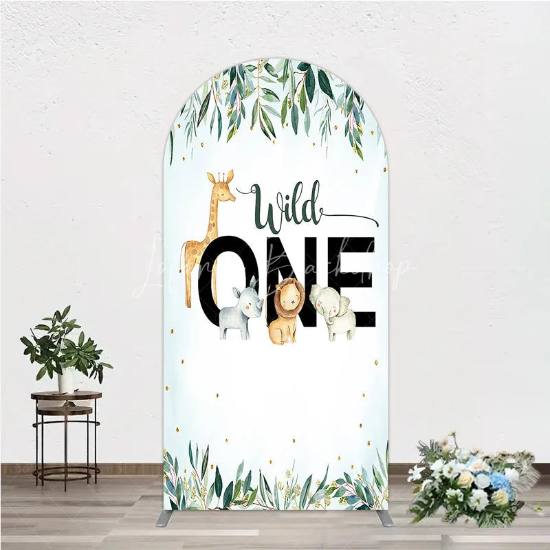 Lofaris Wild One Arch Backdrop Safari Jungle Animals First Birthday Party Cover Decor