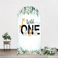 Lofaris Wild One Arch Backdrop Safari Jungle Animals First Birthday Party Cover Decor
