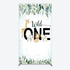 Lofaris Wild One Rectangle Backdrop Safari Jungle Animals First Birthday Party Cover Decor