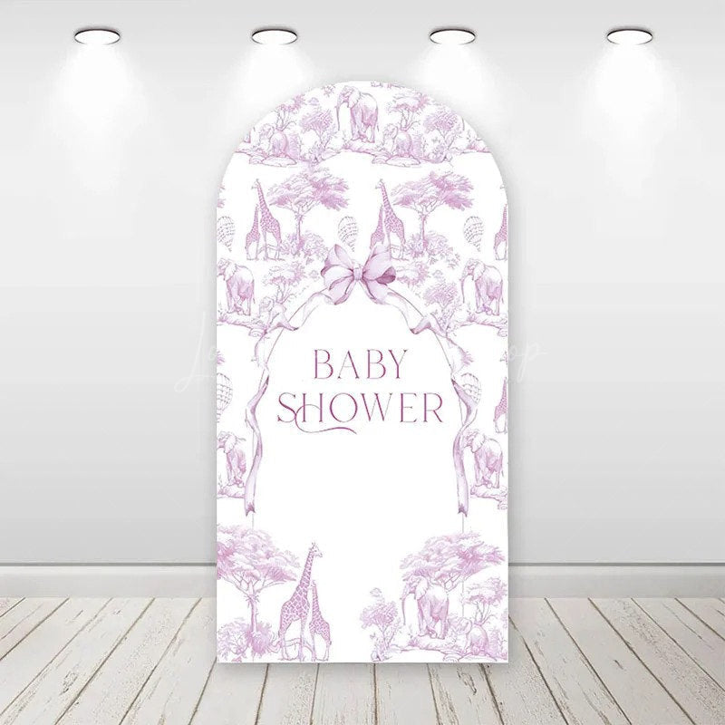 Lofaris Wild Safari Animals Baby Shower Arch Backdrop Stylish Bow Detail Party and Event Decoration