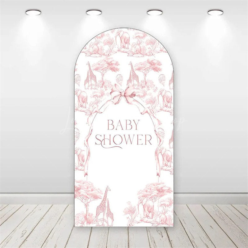 Lofaris Wild Safari Animals Baby Shower Arch Backdrop Stylish Bow Detail Party and Event Decoration