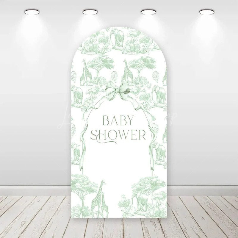 Lofaris Wild Safari Animals Baby Shower Arch Backdrop Stylish Bow Detail Party and Event Decoration