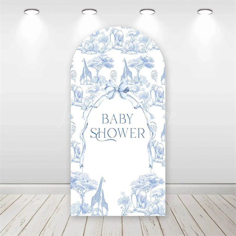 Lofaris Wild Safari Animals Baby Shower Arch Backdrop Stylish Bow Detail Party and Event Decoration
