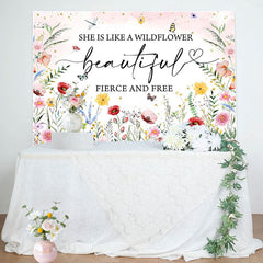 Lofaris Wildflower Beautiful Fierce Free Birthday Backdrop