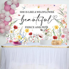 Lofaris Wildflower Beautiful Fierce Free Birthday Backdrop