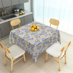 Lofaris Wildflower Meadow Gray Rectangle Tablecloth Orange and Yellow Floral Pattern Table Cover for Party