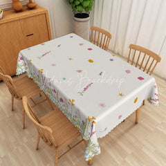 Lofaris Wildflower Meadow Rectangle Tablecloth Summer Floral Garden Dining Table Cover