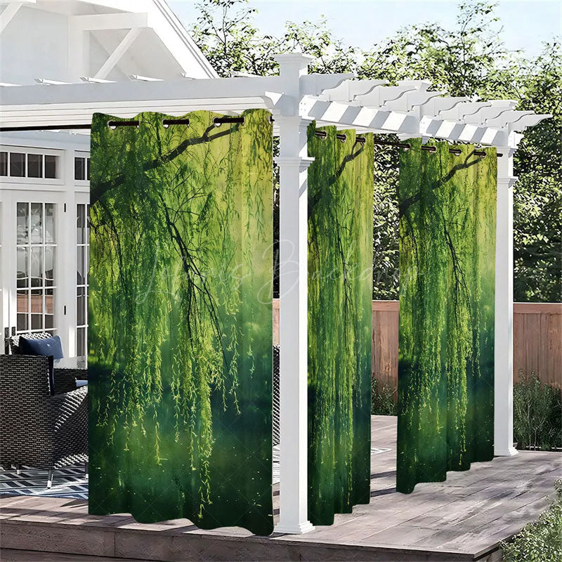 Lofaris Willow River Waterproof Printed Outdoor Curtains