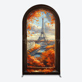 Lofaris Window Maple Scene Eiffel Tower Birthday Arch Backdrop