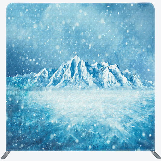 Lofaris Winter Blue Snowy Iceberg Square Tension Backdrop