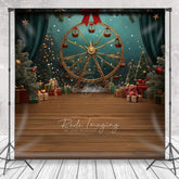 Lofaris Winter Christmas Fair Photography Backdrop Gold Ferris Wheel with Gifts and Trees Holiday Carnival Photo Prop