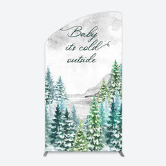 Lofaris Winter Forest Baby Its Cold Outside Arch Backdrop