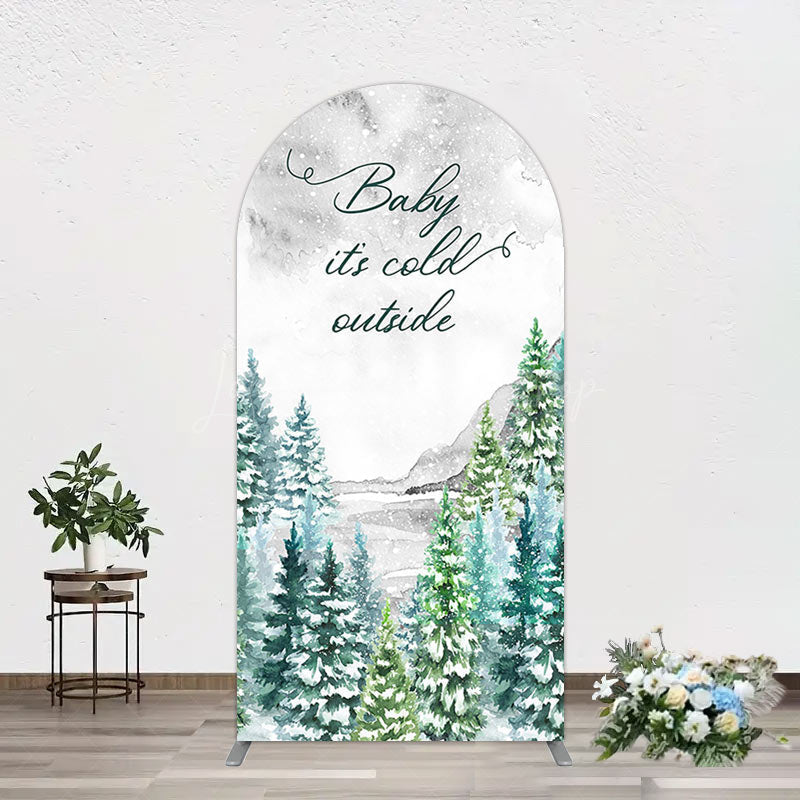 Lofaris Winter Forest Baby Its Cold Outside Arch Backdrop