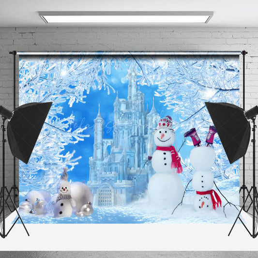 Lofaris Winter Frozen World Snowman Merry Christmas Backdrop