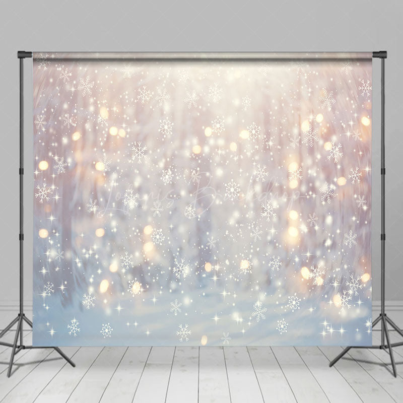 Lofaris Winter Light Bokeh Snowy Garden Room Set Backdrop