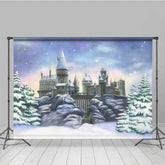 Lofaris Winter Magic School Castle Backdrop Snow Covered Wizarding World Scenery Fantasy Movie Themed Photography Prop
