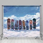 Lofaris Winter Mountain Snow Boards Sport Photo Backdrop