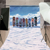 Lofaris Winter Mountain Snow Boards Sport Sweep Backdrop