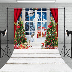 Lofaris Winter Night Xmas Moonlight Indoor Holiday Backdrop