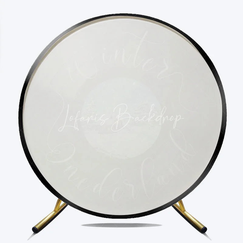 Lofaris Winter Onederland 1st Birthday Vinyl Record Round Backdrop Snowy Cabin Music Theme First Decor