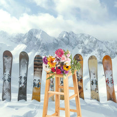 Lofaris Winter Snow Mountain Snowboards Photography Backdrop