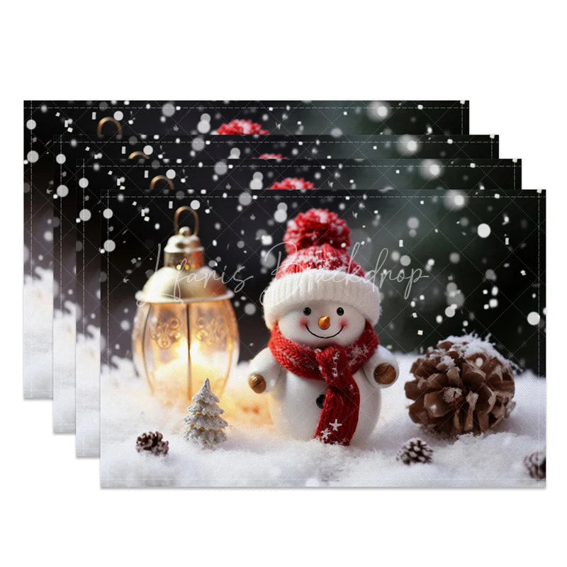 Lofaris Winter Snowflake and Christmas Tree Set of 4 Placemats for Holiday Dining Festive Decorations