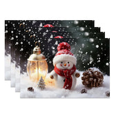 Lofaris Winter Snowflake and Christmas Tree Set of 4 Placemats for Holiday Dining Festive Decorations