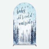 Lofaris Winter Snowflake Cold Outside Baby Shower Arch Backdrop