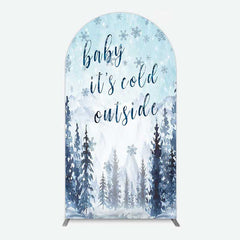 Lofaris Winter Snowflake Cold Outside Baby Shower Arch Backdrop