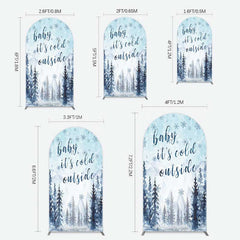Lofaris Winter Snowflake Cold Outside Baby Shower Arch Backdrop