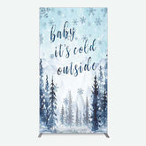 Lofaris Winter Snowflake Cold Outside Baby Shower Rectangle Backdrop