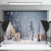 Lofaris Winter Snowflake Pine Trees Gifts Christmas Backdrop