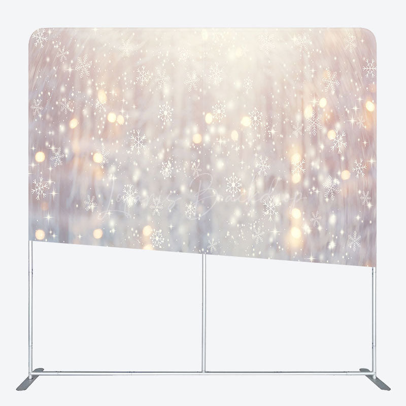 Lofaris Winter Snowflake Sunshine Bokeh Pillow Case Backdrop