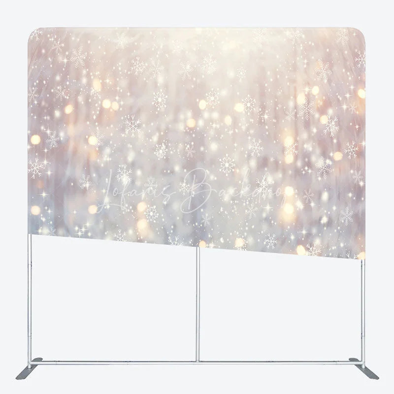 Lofaris Winter Snowflake Tension Fabric Backdrop Bokeh Light Photography Background Abstract Snow Decoration