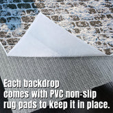 Lofaris Winter Snowy Brick Pavement Fabric Floor Backdrop